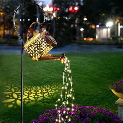 Outdoor Yard Walkway Waterproof Decorative Table Solar Lantern Hanging Metal Solar LED Garden Light