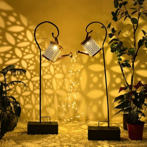 Outdoor Yard Walkway Waterproof Decorative Table Solar Lantern Hanging Metal Solar LED Garden Light