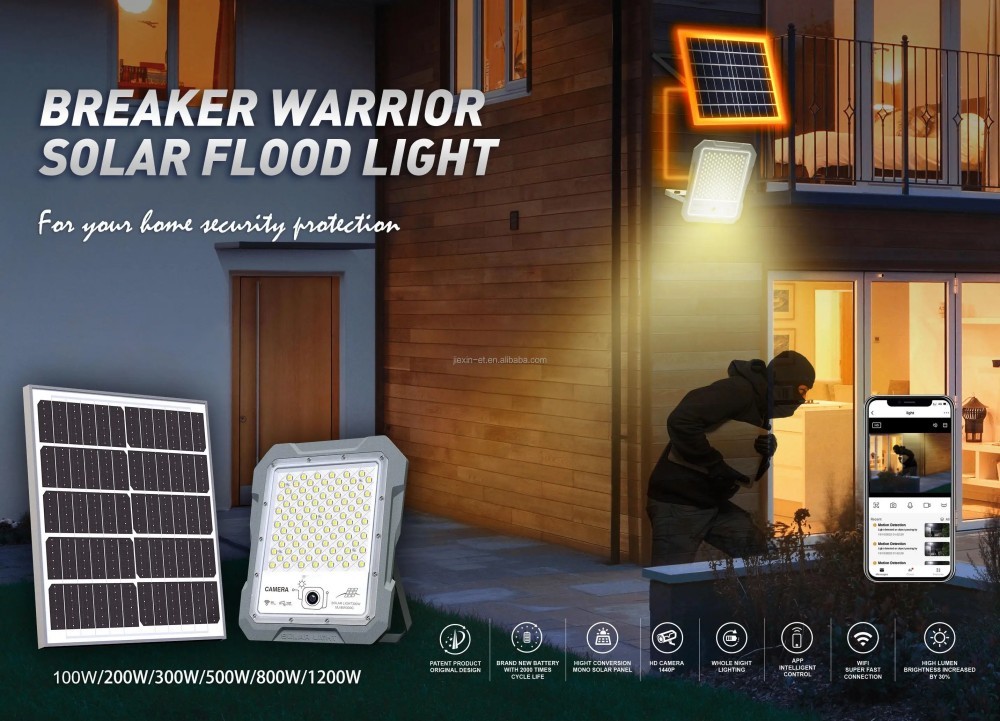 Solar Flood Light with CCTV Camera Monitor 