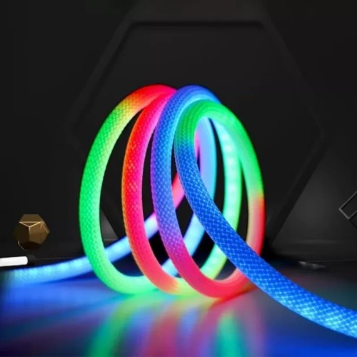 Bluetooth USB Smart IC 360° Round Nelon Flexible Rope RGB led strip light with Controller