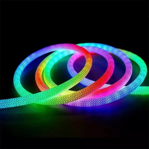 Bluetooth USB Smart IC 360° Round Nelon Flexible Rope RGB led strip light with Controller