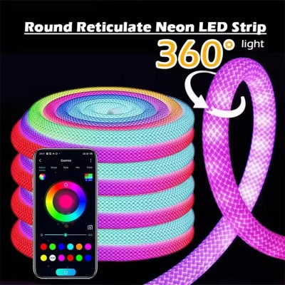 Bluetooth USB Smart IC 360° Round Nelon Flexible Rope RGB led strip light with Controller