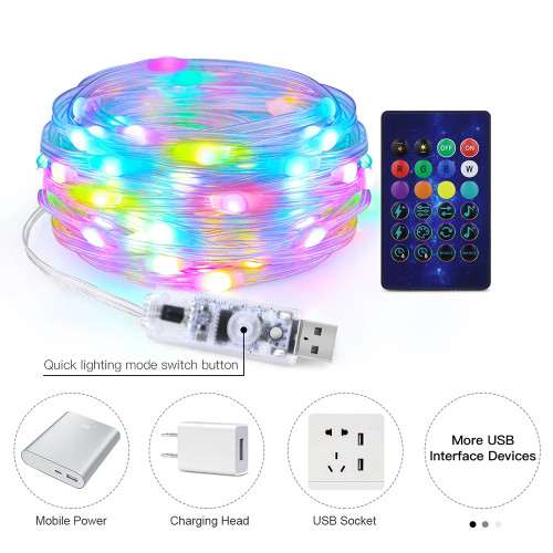 USB 5V Bluetooth Music APP Addressable Fairy Lights Party Garland Christmas Decoration RGBIC LED String Light