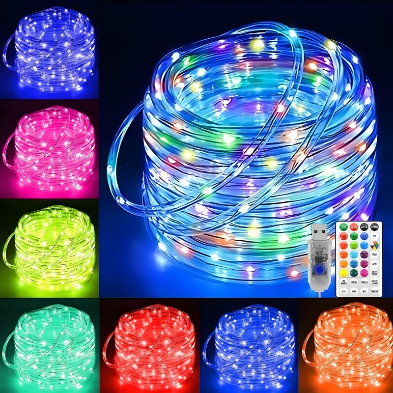 USB 5V Bluetooth Music APP Addressable Fairy Lights Party Garland Christmas Decoration RGBIC LED String Light