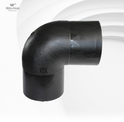 Accesorios de fusión de HDPE PE100 SDR11 PN16 Accesorios de tubería de fusión a tope de codo de 90° para sistema de agua de HDPE
