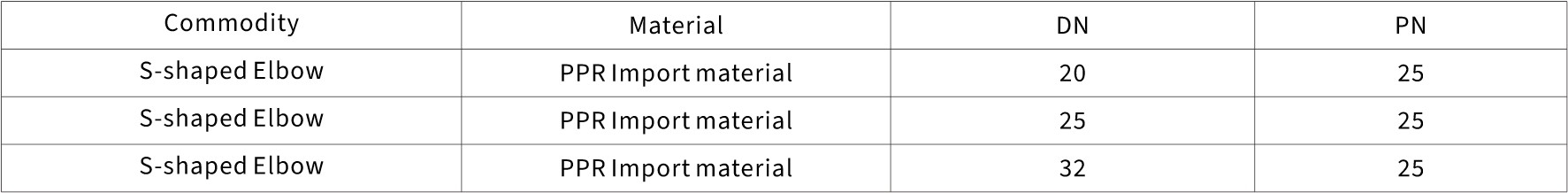 ppr pipe fittings model chart