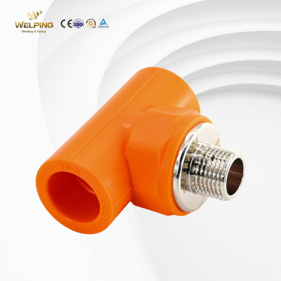 PPR water fiitings Male Tee Outer Threading Fittings For PPR Pipe Connection