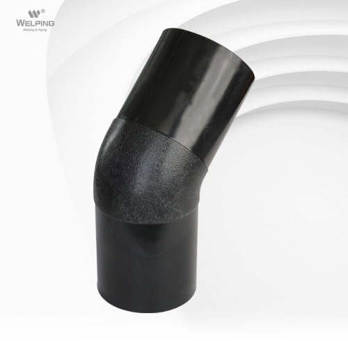 Accesorios de fusión a tope de codo de 45° para tuberías de polietileno PE100 SDR11 PN16