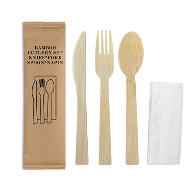 Kraft Paper Bag Cutlery Set, Kraft Paper Bag bamboo cutlery, Kraft Cutlery Set