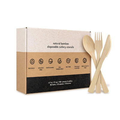 Cutlery Packaging Box, Bamboo Cutlery Custom Box