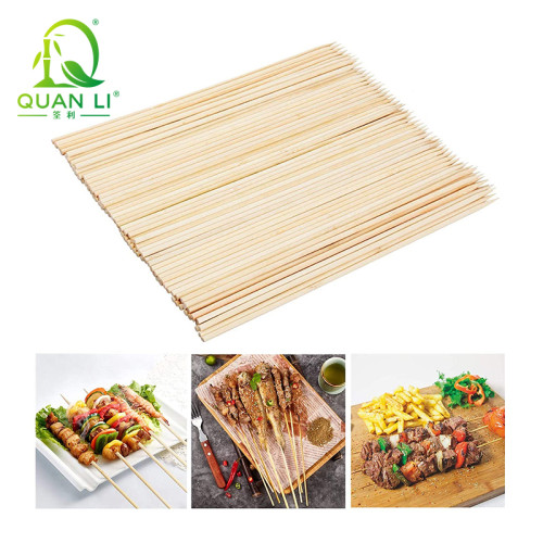 QL 300mm Bamboo Skewers Wholesale | Eco-Friendly Disposable Bamboo Sticks for Grilling and Cooking