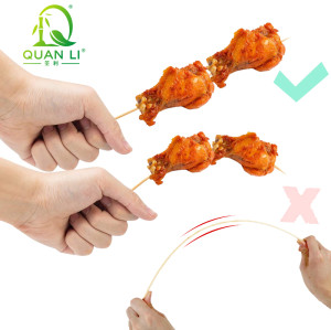 QL 300mm Bamboo Skewers Wholesale | Eco-Friendly Disposable Bamboo Sticks for Grilling and Cooking