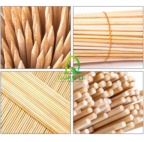 QL 300mm Bamboo Skewers Wholesale | Eco-Friendly Disposable Bamboo Sticks for Grilling and Cooking