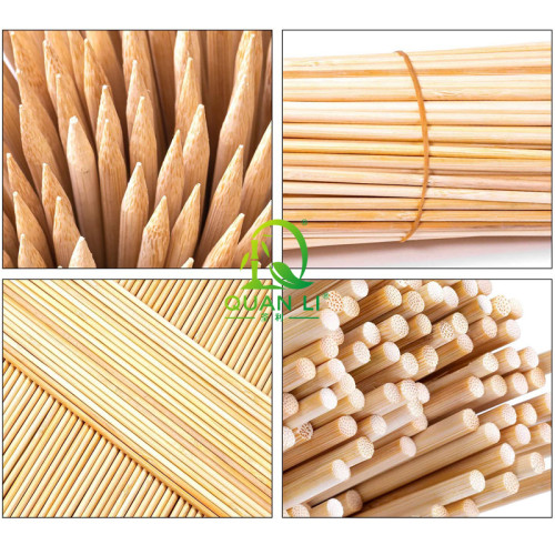 QL 300mm Bamboo Skewers Wholesale | Eco-Friendly Disposable Bamboo Sticks for Grilling and Cooking