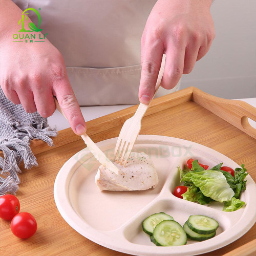 QL 17cm Bamboo Cutlery Wholesale | Eco-friendly Disposable Bamboo Spoon Fork Knife