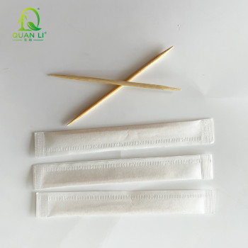 Bamboo Toothpicks Wholesale | Individual Paper Wrapped Double Point