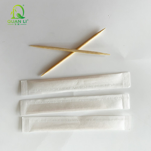 Bamboo Toothpicks Wholesale | Individual Paper Wrapped Double Point