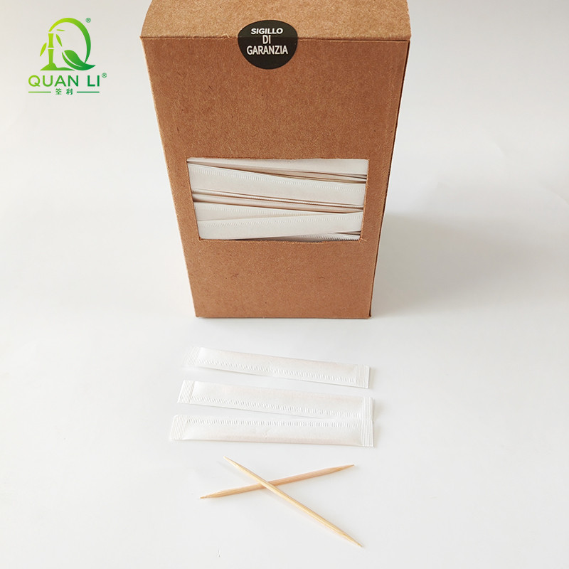 Bamboo toothpick box packed