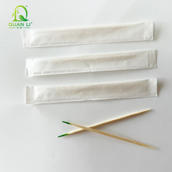 Bamboo Toothpicks Wholesale Individual Paper Wrapped Double Point Fruit Picks