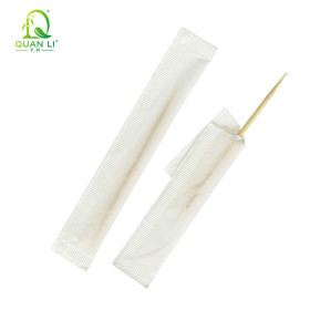 Bamboo Toothpicks Wholesale Individual Paper Wrapped Double Point Fruit Picks