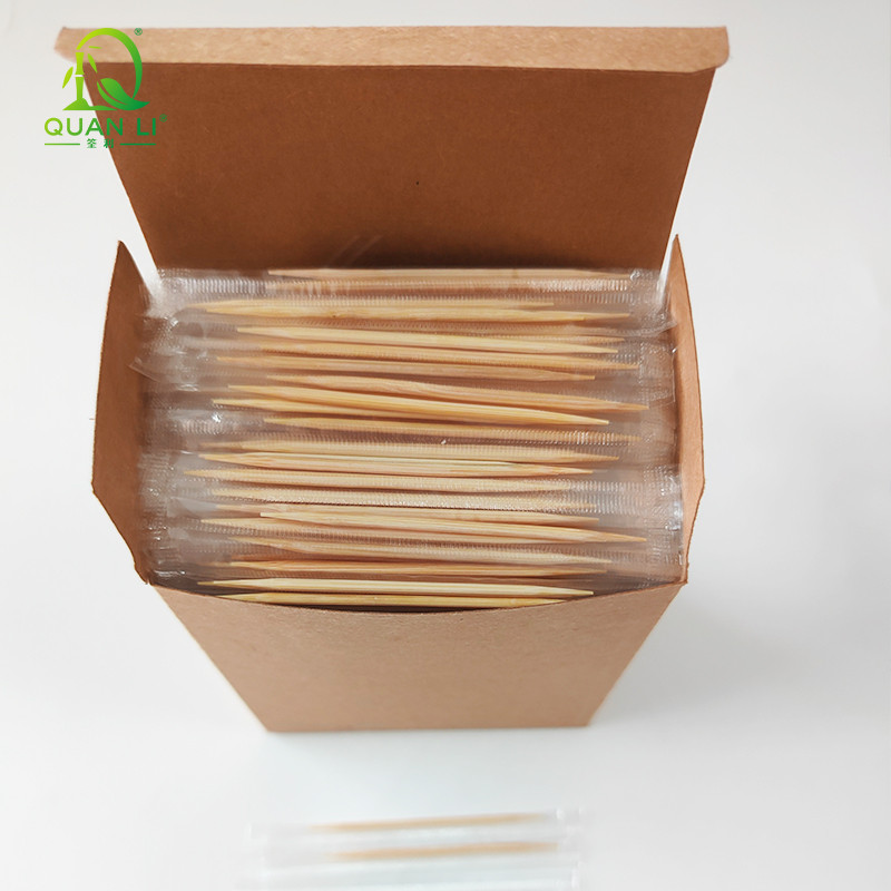 Bamboo toothpick box packed