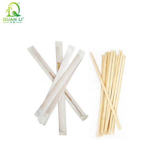 Bamboo Coffee Sticks Factory Wholesale Price Individual Paper Wrapped Bamboo Coffee Stirrer