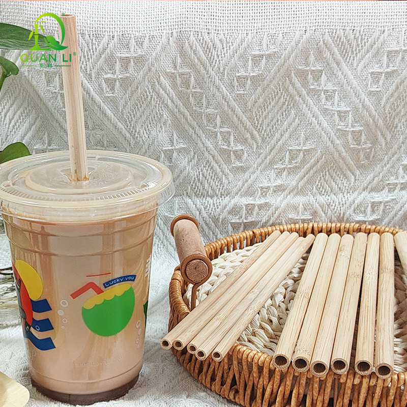 Bamboo straws in cold drinking