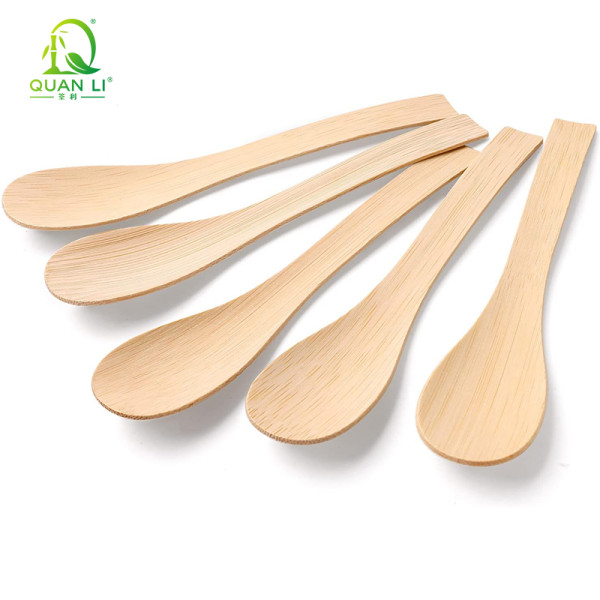 Bamboo Soup Spoons Bulk Supply | Rigid Disposable Ramen Spoons