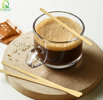 Bamboo Disposable Coffee Stirrer 110 mm 140 mm for Automatic Vending Machines - Bulk Wholesale for Distributors & Retailers - Custom Logo & Packaging Available