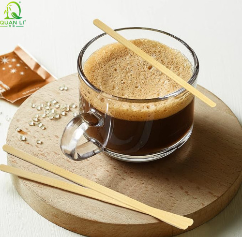 Bamboo Disposable Coffee Stirrer 110 mm 140 mm for Automatic Vending Machines - Bulk Wholesale for Distributors & Retailers - Custom Logo & Packaging Available