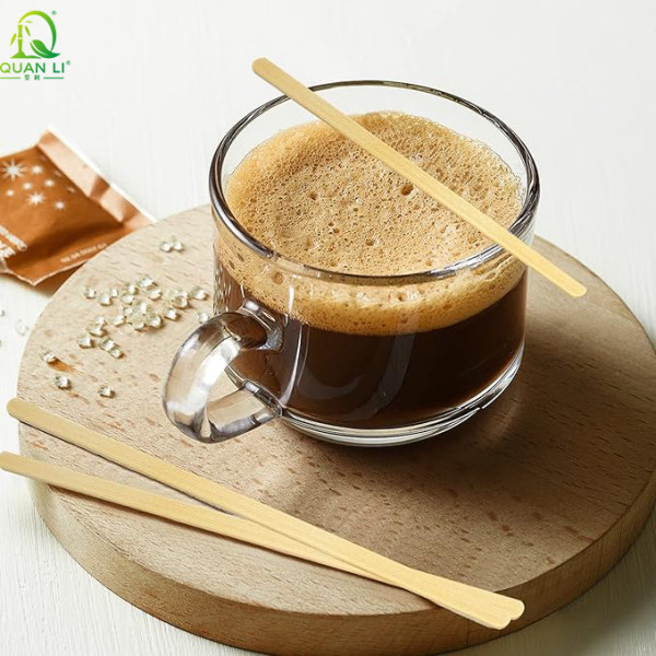 Bamboo Disposable Coffee Stirrer 110 mm 140 mm for Automatic Vending Machines - Bulk Wholesale for Distributors & Retailers - Custom Logo & Packaging Available