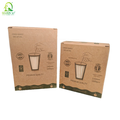 Bamboo Disposable Coffee Stirrer 110 mm 140 mm for Automatic Vending Machines - Bulk Wholesale for Distributors & Retailers - Custom Logo & Packaging Available