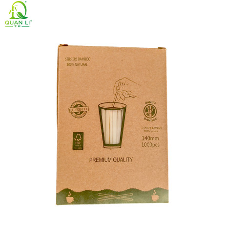 Bamboo Disposable Coffee Stirrer 110 mm 140 mm for Automatic Vending Machines - Bulk Wholesale for Distributors & Retailers - Custom Logo & Packaging Available