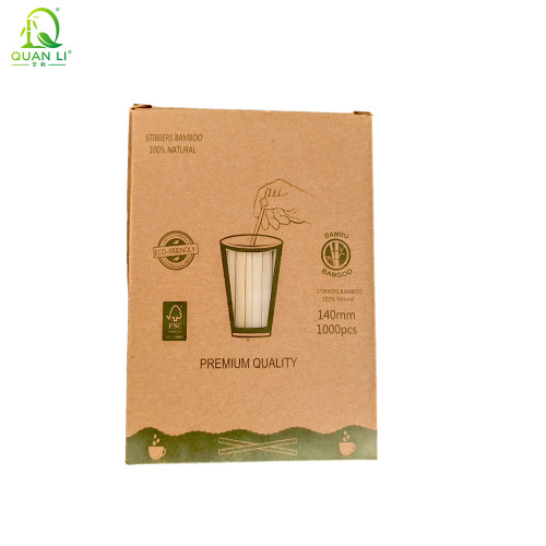 Bamboo Disposable Coffee Stirrer 110 mm 140 mm for Automatic Vending Machines - Bulk Wholesale for Distributors & Retailers - Custom Logo & Packaging Available