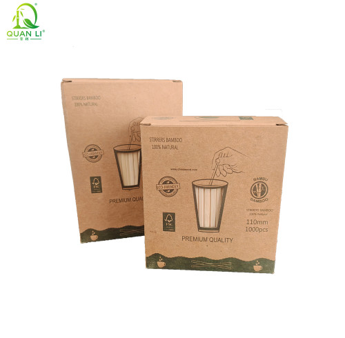 Bamboo Disposable Coffee Stirrer 110 mm 140 mm for Automatic Vending Machines - Bulk Wholesale for Distributors & Retailers - Custom Logo & Packaging Available