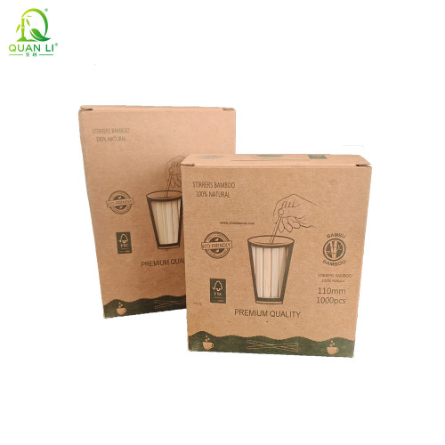 Bamboo Disposable Coffee Stirrer 110 mm 140 mm for Automatic Vending Machines - Bulk Wholesale for Distributors & Retailers - Custom Logo & Packaging Available