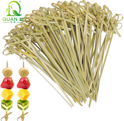 Bamboo Cocktail Picks Looped Skewers QL Disposable Knotted Bamboo Skewers Wholesale