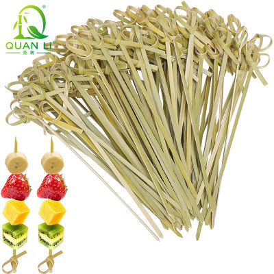 Bamboo Cocktail Picks Looped Skewers QL Disposable Knotted Bamboo Skewers Wholesale