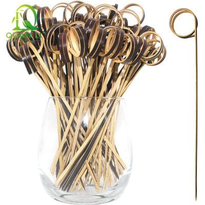 Bamboo Cocktail Picks Looped Ring Skewers Eco-Friendly Food Picks Wholesale