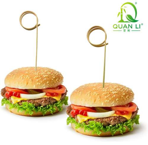 Bamboo Cocktail Picks Looped Ring Skewers Eco-Friendly Food Picks Wholesale