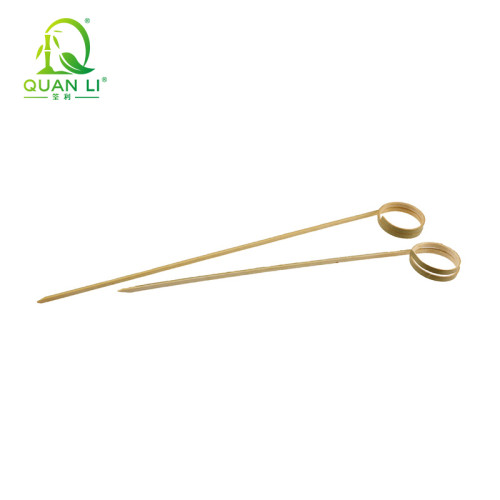 Bamboo Cocktail Picks Looped Ring Skewers Eco-Friendly Food Picks Wholesale