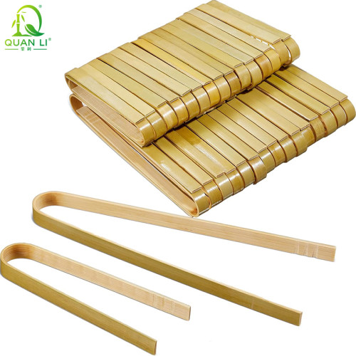 Mini Bamboo Tongs Disposable Tongs 4 Inch Natural Eco-Friendly Wholesale