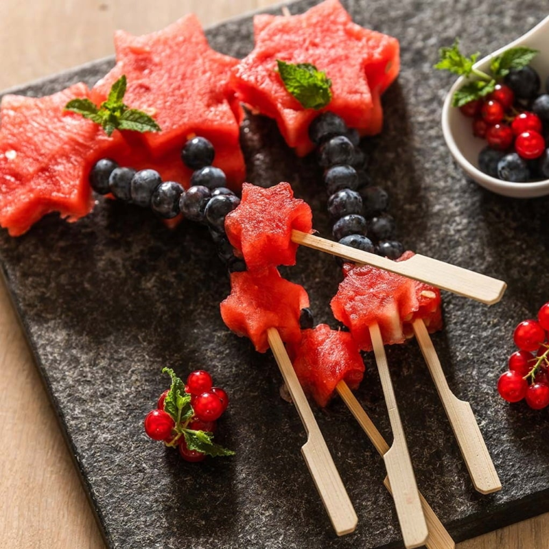 Create Colorful Fruit Skewers with Bamboo Skewers!