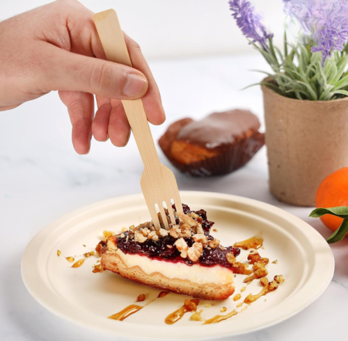 Disposable Bamboo Fork | Eco-Friendly Biodegradable Utensil for Salads, Tasting & Catering