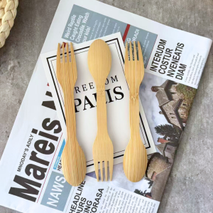 Eco-Friendly Disposable Bamboo Spork – Dual-Ended Spoon and Fork Utensil for Sustainable Dining