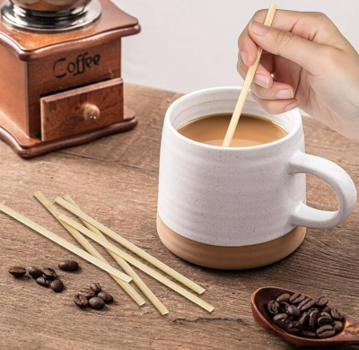 Bamboo Disposable Coffee Stirrer 110 mm 140 mm for Automatic Vending Machines - Bulk Wholesale for Distributors & Retailers - Custom Logo & Packaging Available