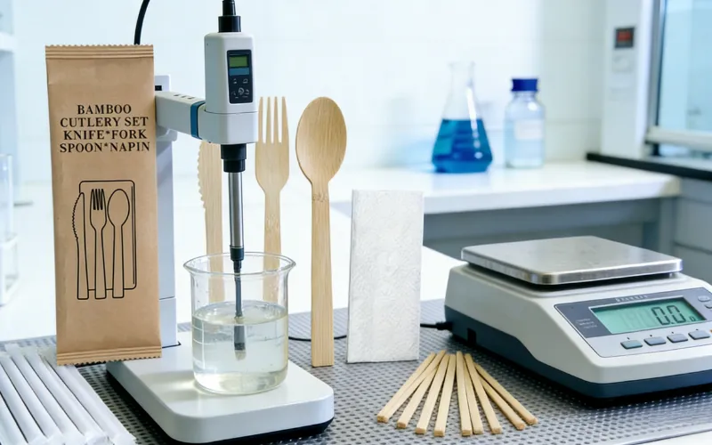 QL laboratory with precision scale and magnifier for product testing