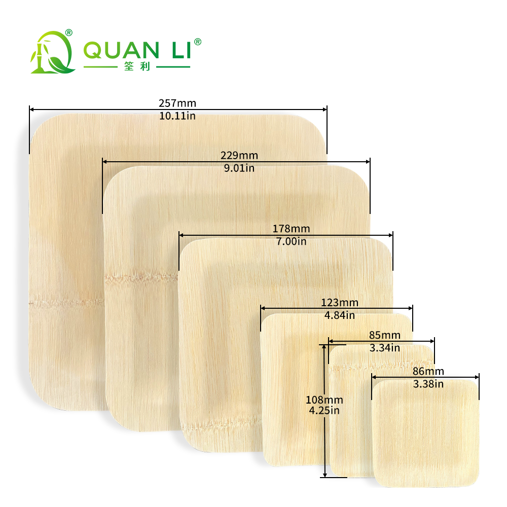 Bamboo Square Plates