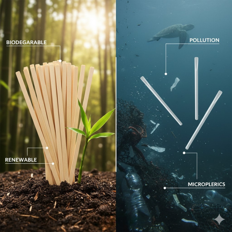 Bamboo vs Plastic: Why Wholesale Bamboo Coffee Stirrers Are the Eco-Friendly Choice