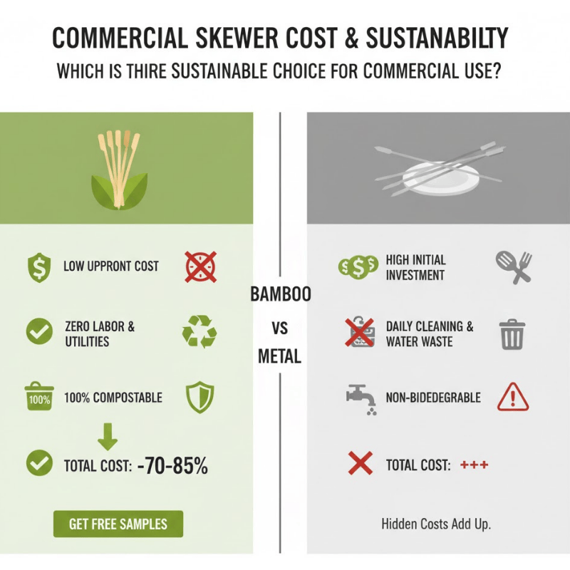Bamboo vs metal skewer costs
